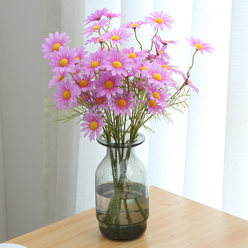 Small Daisies Simulation Bouquet 5 Dutch Chrysanthemum Cosmos Chamomile Wedding Home Decoration Fake Flowers Factory Outlet