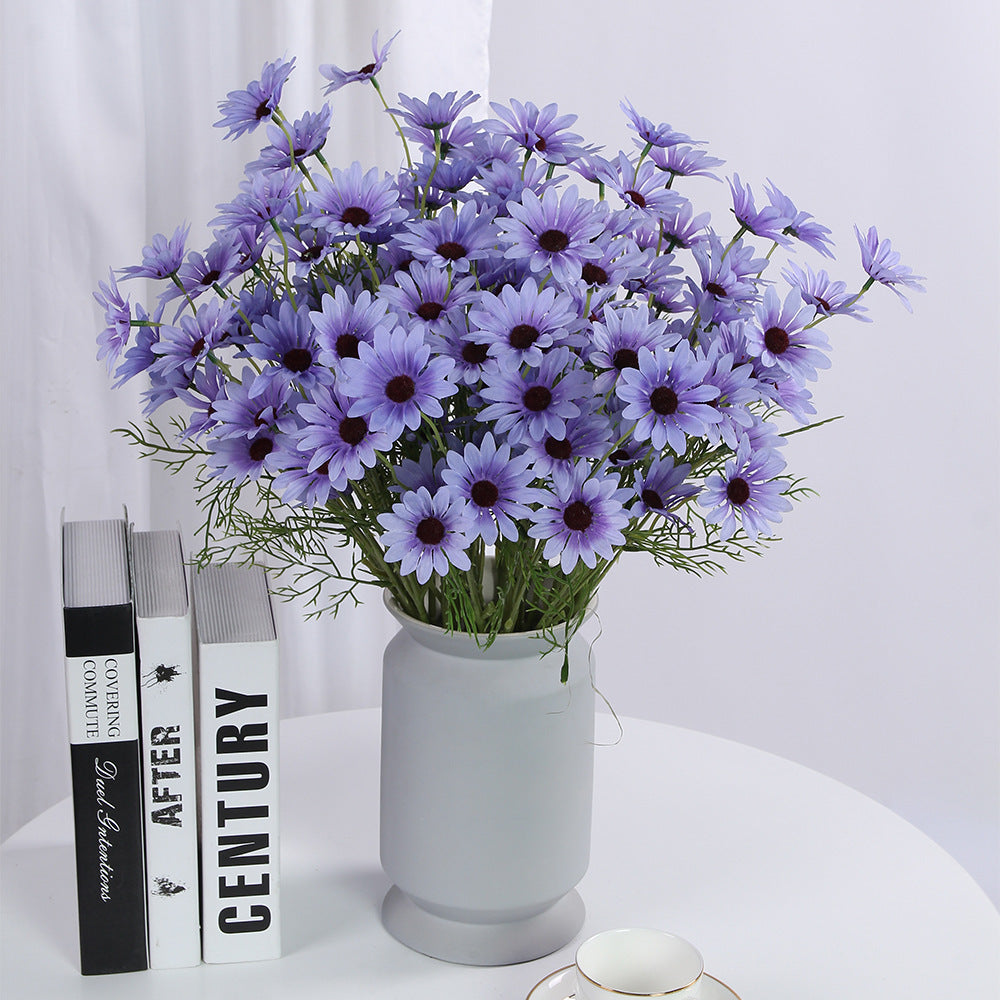 Small Daisies Simulation Bouquet 5 Dutch Chrysanthemum Cosmos Chamomile Wedding Home Decoration Fake Flowers Factory Outlet