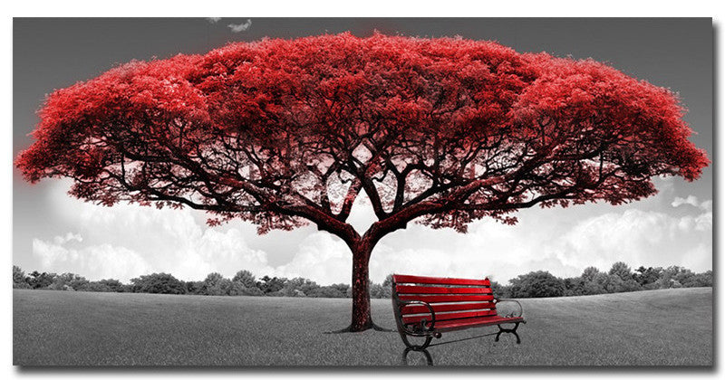 Red Fortune Tree Foreign Trade Hot Selling Home Decoration Painting Frameless Painting Canvas Painting HD Spray Painting Painting Core