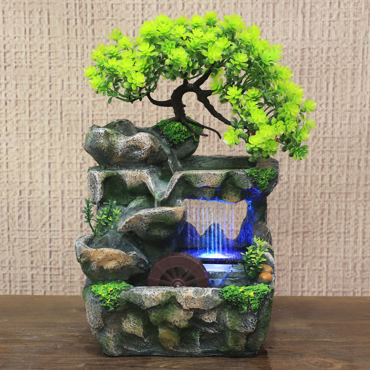 Cross-Border E-Commerce Desktop Small Rockery And Water Fountain With Raining Creative Decorations Home Children's Birthday Gift 125