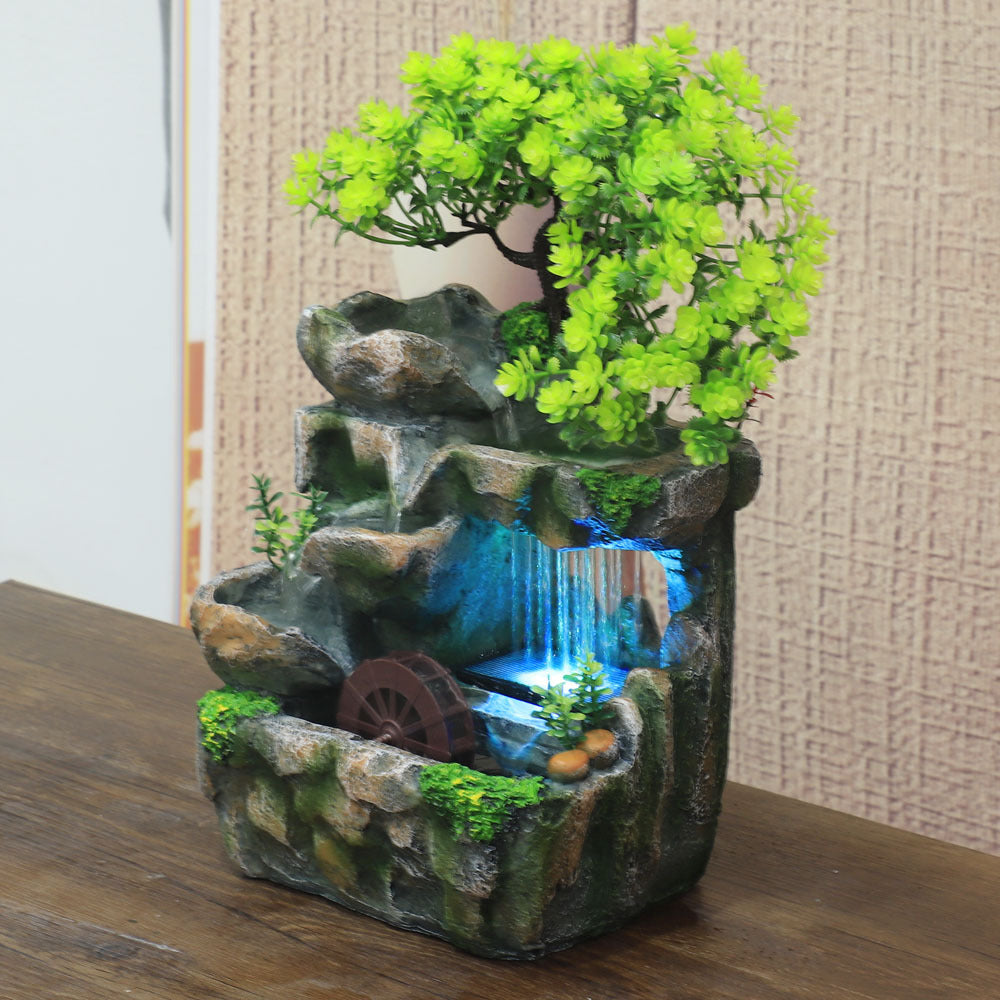 Cross-Border E-Commerce Desktop Small Rockery And Water Fountain With Raining Creative Decorations Home Children's Birthday Gift 125