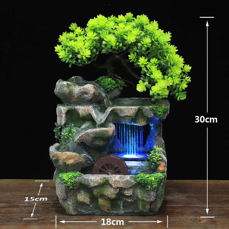 Cross-Border E-Commerce Desktop Small Rockery And Water Fountain With Raining Creative Decorations Home Children's Birthday Gift 125