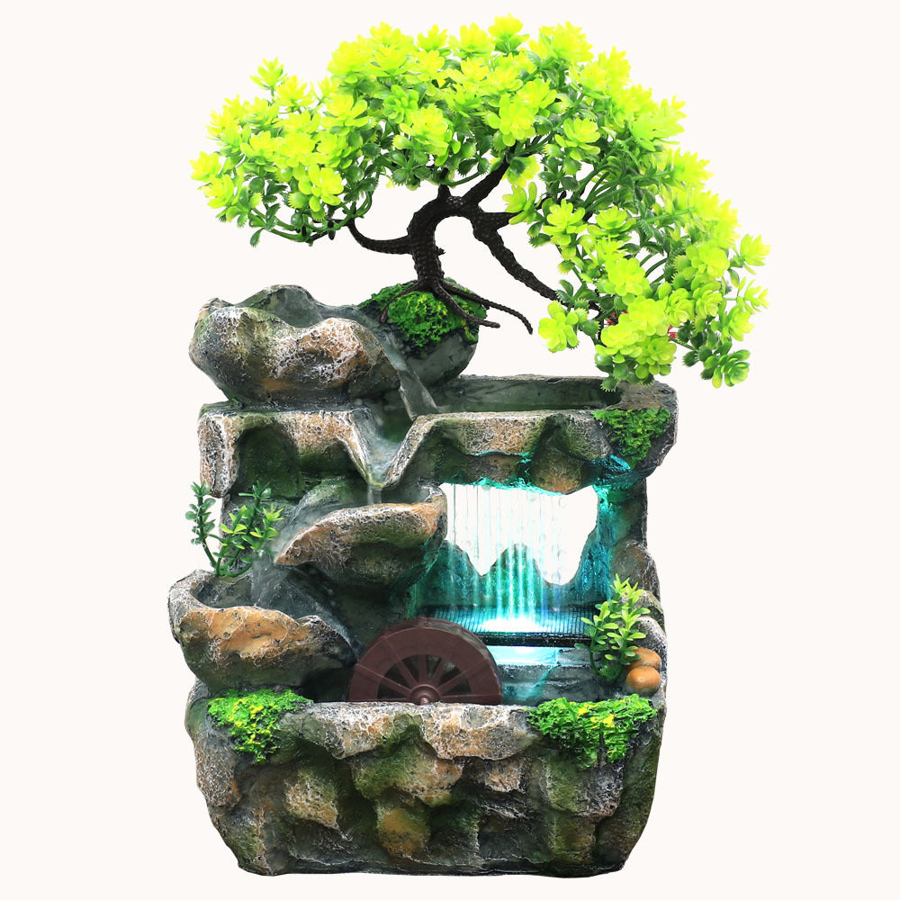 Cross-Border E-Commerce Desktop Small Rockery And Water Fountain With Raining Creative Decorations Home Children's Birthday Gift 125