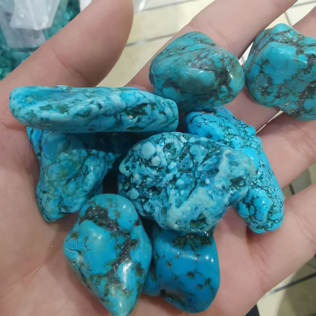 Blue Turquoise Blue Turquoise Optimized Rough Stone Handle Piece Crystal Crushed Stone High Magnetic DIY Jewelry Home Decoration