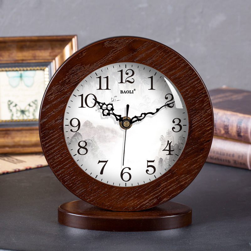 Baoli Living Room American Simple Solid Wood Clock And Clock Silent Modern Bedroom Desk Clock European Creative Sitting Clock And Pendulum Clock