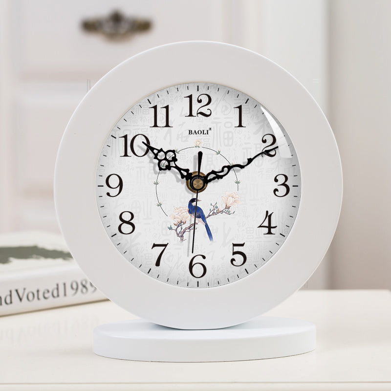 Baoli Living Room American Simple Solid Wood Clock And Clock Silent Modern Bedroom Desk Clock European Creative Sitting Clock And Pendulum Clock