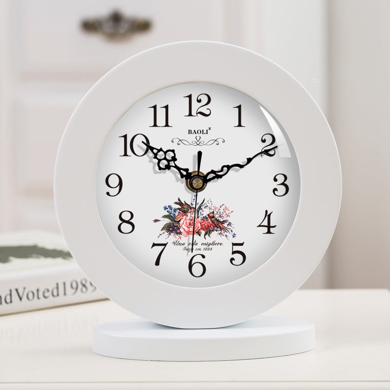 Baoli Living Room American Simple Solid Wood Clock And Clock Silent Modern Bedroom Desk Clock European Creative Sitting Clock And Pendulum Clock