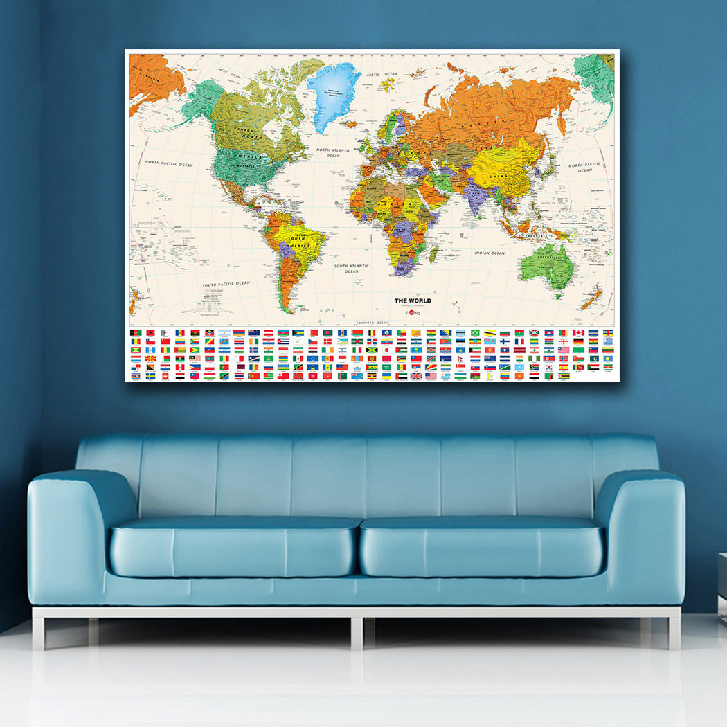 Political Map Of The World Miller Projection 4 Size Maxi Poster Artwork For Living Room Home Decoration