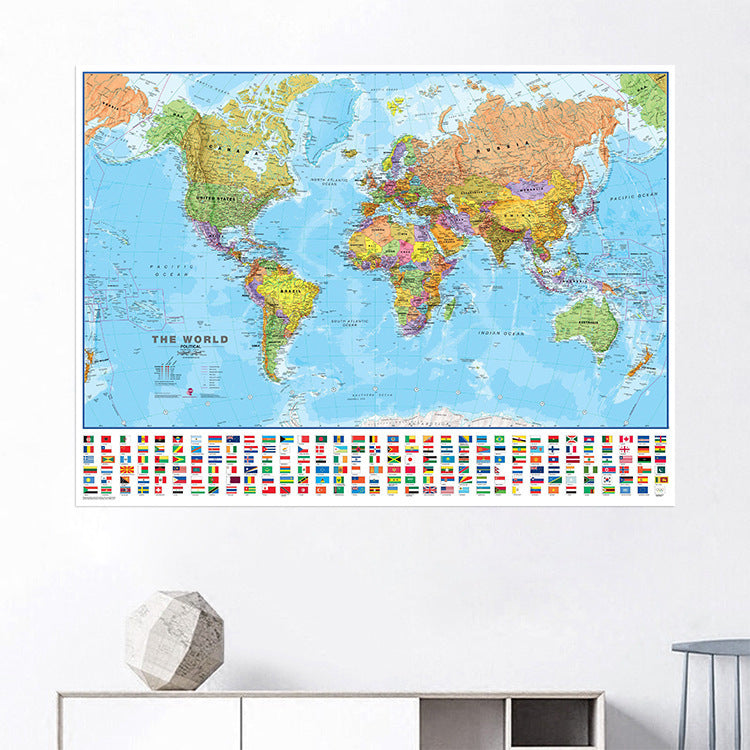 Political Map Of The World Miller Projection 4 Size Maxi Poster Artwork For Living Room Home Decoration