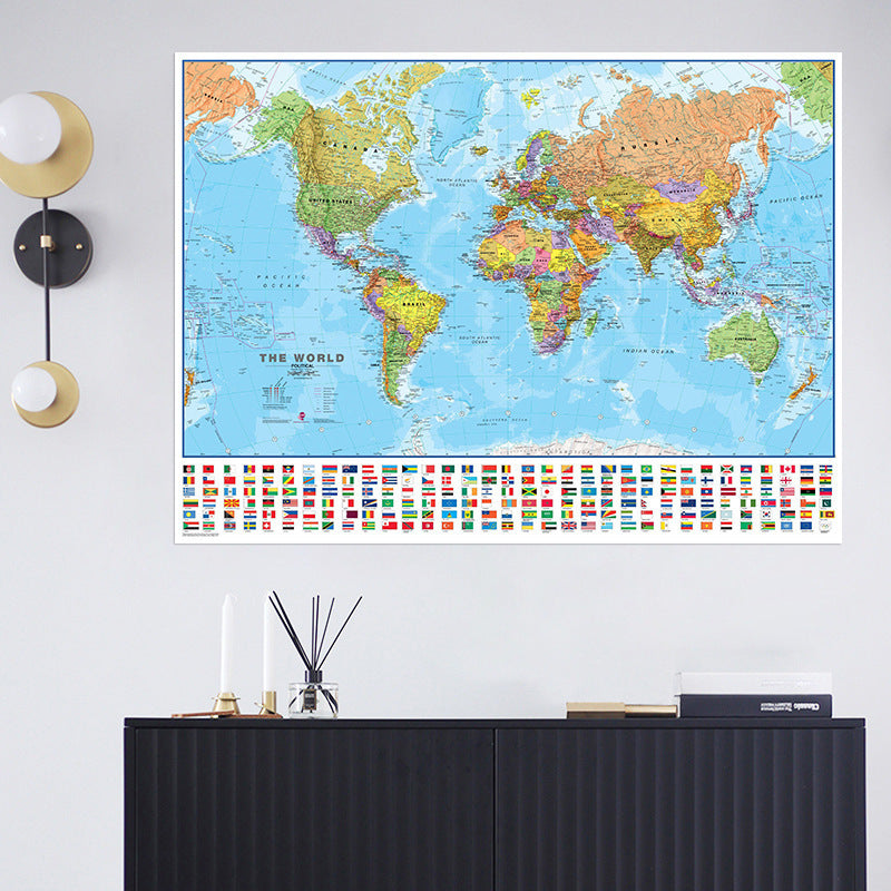 Political Map Of The World Miller Projection 4 Size Maxi Poster Artwork For Living Room Home Decoration