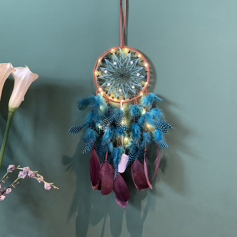 Cross-Border New Product Retro Dream Catcher Pendant European And American New Foreign Trade Feather Dream Catcher Wind Chime Home Decoration