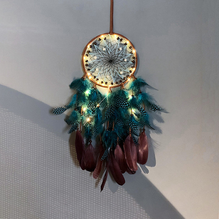 Cross-Border New Product Retro Dream Catcher Pendant European And American New Foreign Trade Feather Dream Catcher Wind Chime Home Decoration