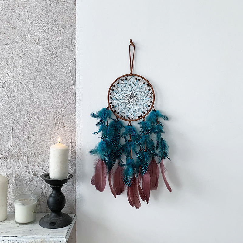 Cross-Border New Product Retro Dream Catcher Pendant European And American New Foreign Trade Feather Dream Catcher Wind Chime Home Decoration