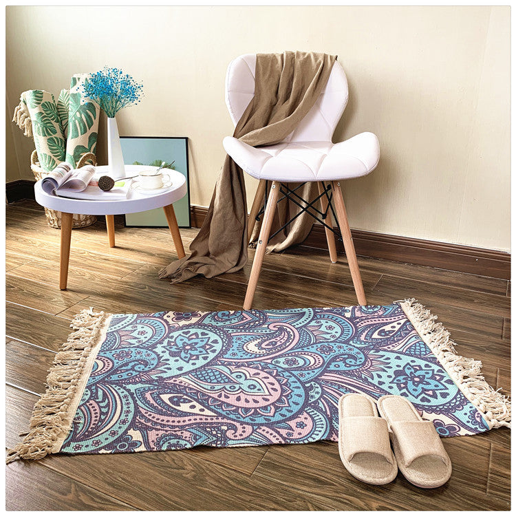 Nordic Cotton And Linen Carpet Home Decoration Living Room Coffee Table Blanket Bedroom Bed Long Strips Can Be Machine Washed