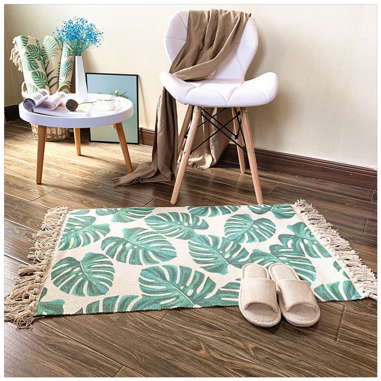 Nordic Cotton And Linen Carpet Home Decoration Living Room Coffee Table Blanket Bedroom Bed Long Strips Can Be Machine Washed