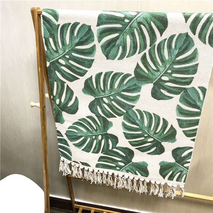 Nordic Cotton And Linen Carpet Home Decoration Living Room Coffee Table Blanket Bedroom Bed Long Strips Can Be Machine Washed