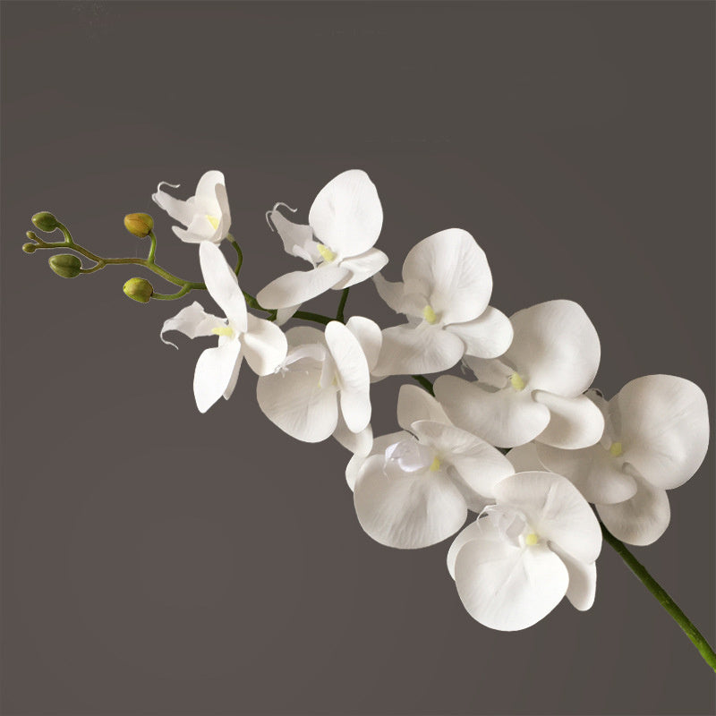 Artificial Flower Film Phalaenopsis Nine Heads Single Branch Artificial Flower Feel Chinese Home Living Room Decoration Flower Arrangement