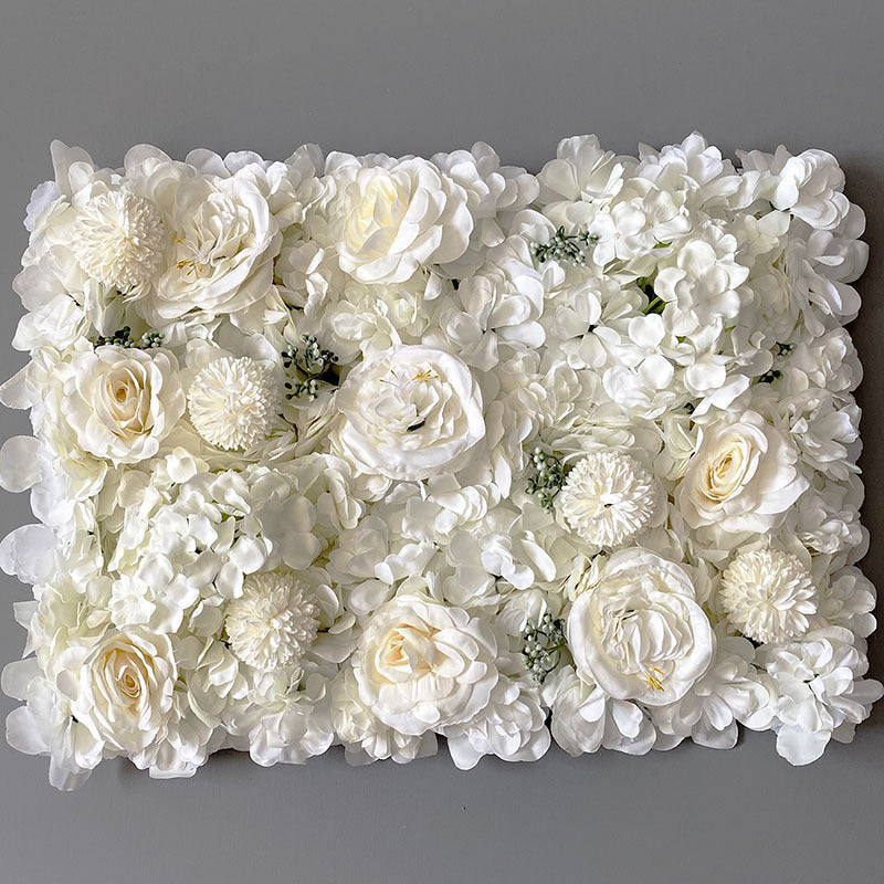 40x60CM White Silk Rose Flower Wall Artificial Flower for Wedding Decoration Flower Wall Romantic Wedding Home Backdrop Decor