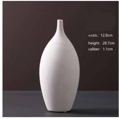 Wholesale Modern Minimalist White Ceramic Vase Ornaments European Creative Art Flower Arrangement Dried Flowers Artificial Flowers Home Decoration