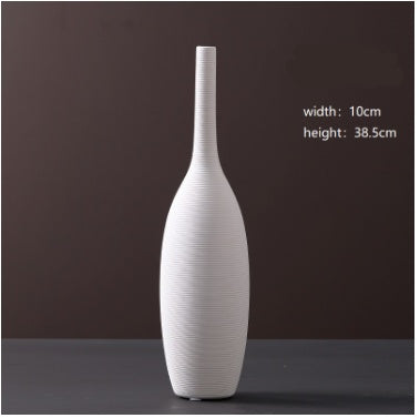 Wholesale Modern Minimalist White Ceramic Vase Ornaments European Creative Art Flower Arrangement Dried Flowers Artificial Flowers Home Decoration