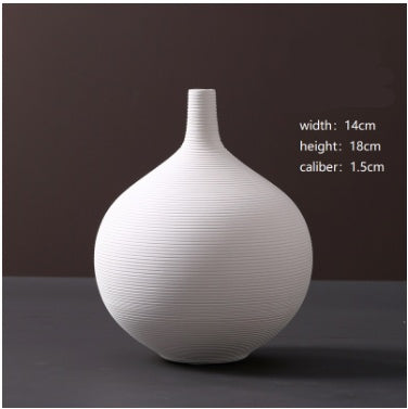 Wholesale Modern Minimalist White Ceramic Vase Ornaments European Creative Art Flower Arrangement Dried Flowers Artificial Flowers Home Decoration