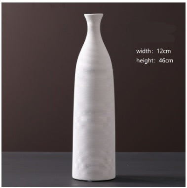 Wholesale Modern Minimalist White Ceramic Vase Ornaments European Creative Art Flower Arrangement Dried Flowers Artificial Flowers Home Decoration