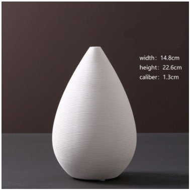 Wholesale Modern Minimalist White Ceramic Vase Ornaments European Creative Art Flower Arrangement Dried Flowers Artificial Flowers Home Decoration