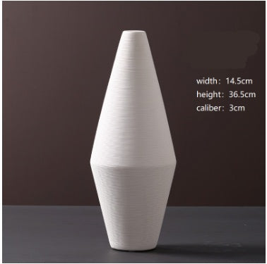 Wholesale Modern Minimalist White Ceramic Vase Ornaments European Creative Art Flower Arrangement Dried Flowers Artificial Flowers Home Decoration