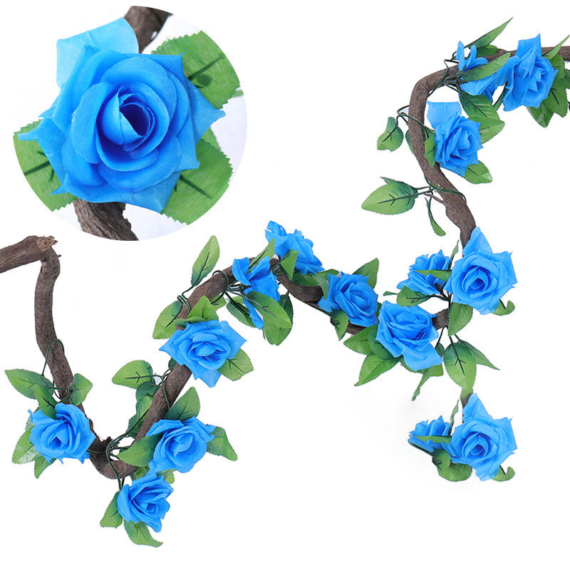 235cm Silk Roses Lvy Flower Vine Artificial Flowers Green garland For Home Wedding garden Decoration Hanging Rattan Wall Decor