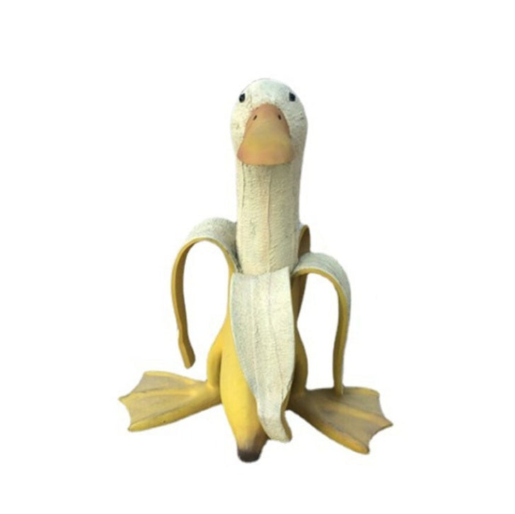 New Banana Duck Decor Creative Art Ornament Creative Furnishing Articles Interesting Jardin Garden Decoration Statue