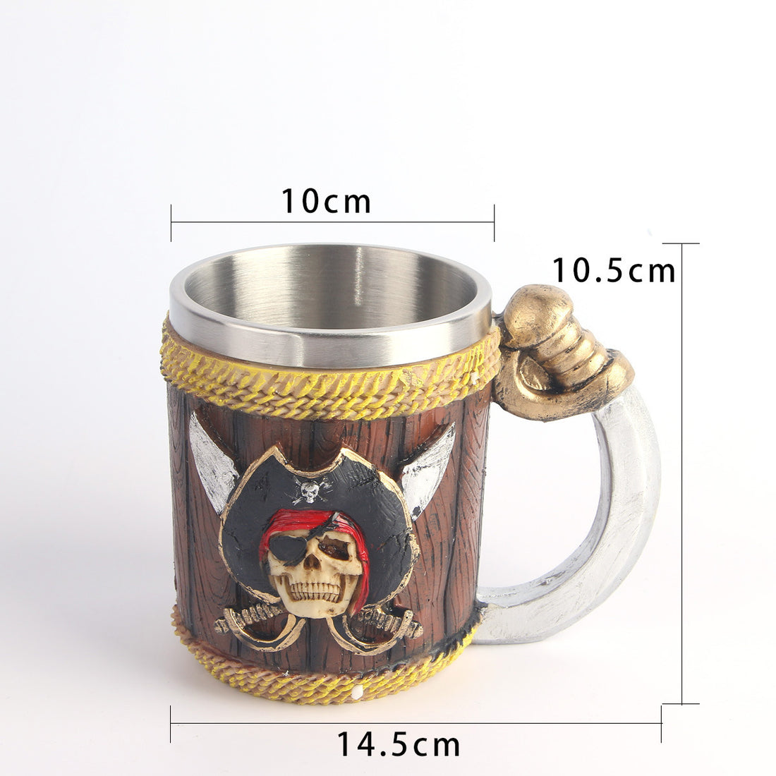 Skull Wine Glass Resin Skull Cup Personalized Tableware Home Decoration Skull Beer Glass Stainless Steel Liner