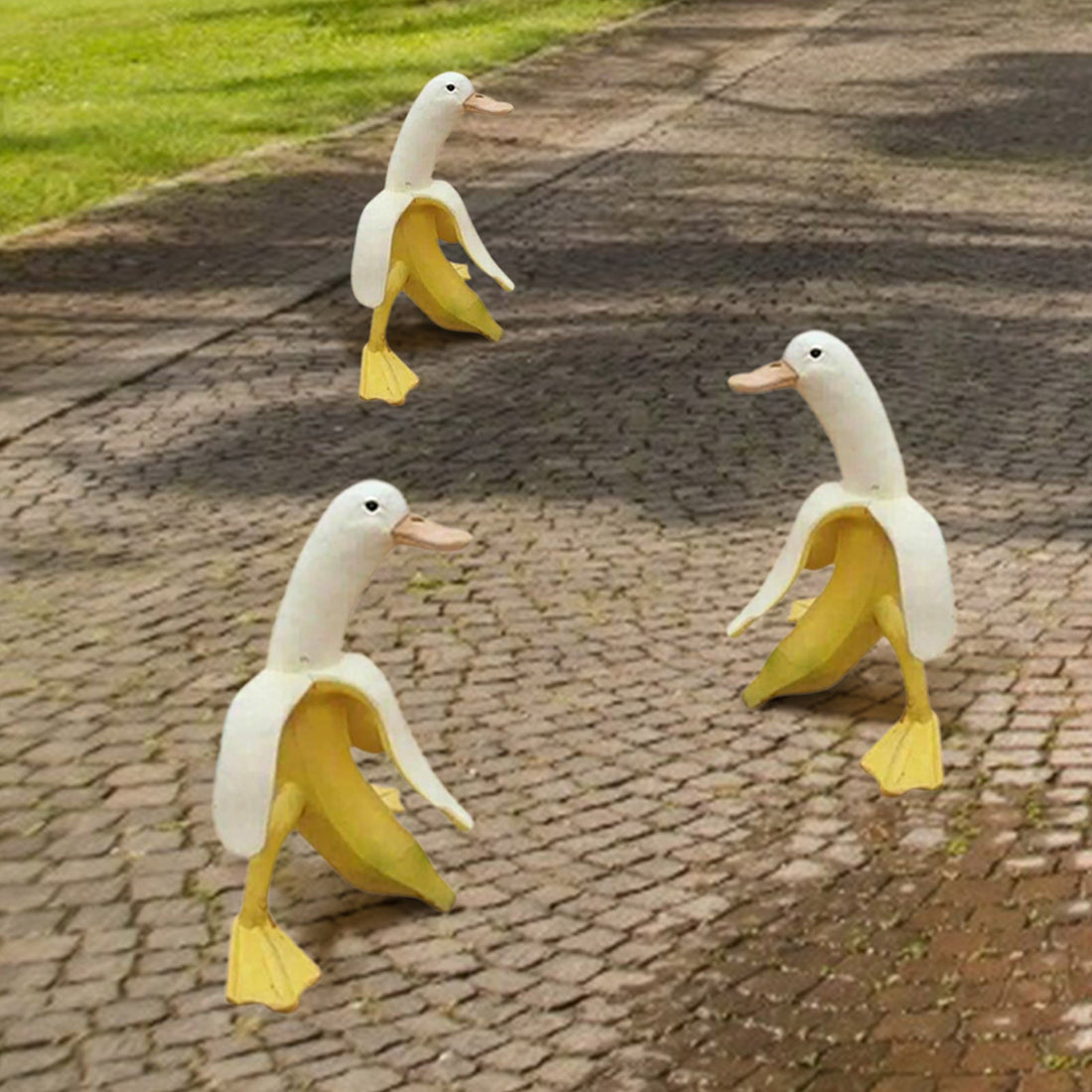 New Banana Duck Decor Creative Art Ornament Creative Furnishing Articles Interesting Jardin Garden Decoration Statue