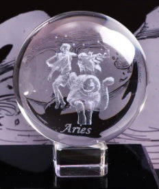 Laser Engraved Zodiac Crystal Ball