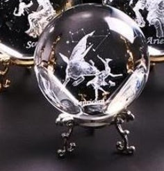 Laser Engraved Zodiac Crystal Ball