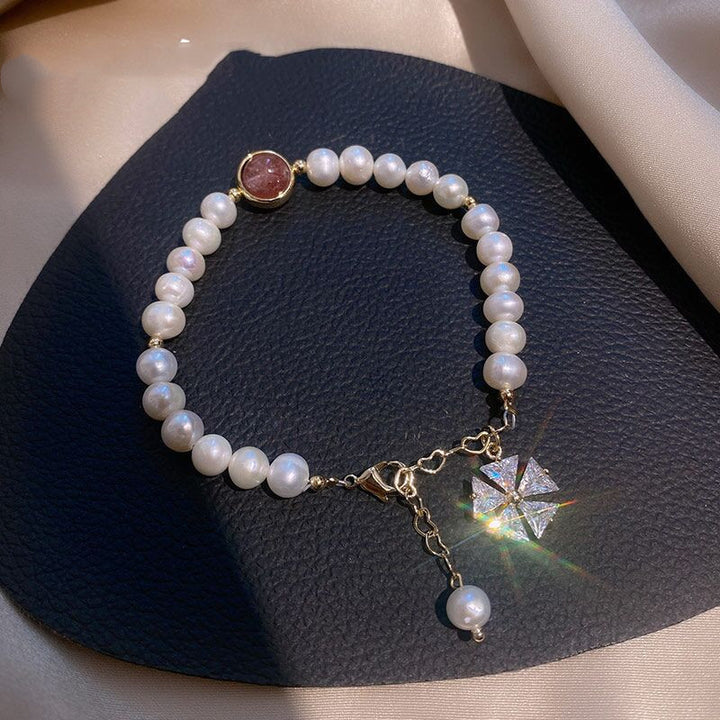 Pearl Braided Bracelet Bracelet Natural Water New Products Student'S Best Hand Ornaments Ins Niche Design Net Red Sisters