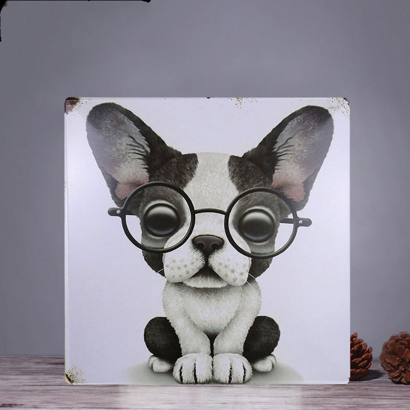 Retro Square Tin Painting Large Creative Wall Home Clothing Store Bar Wall Hanging Bedroom Wall Decoration