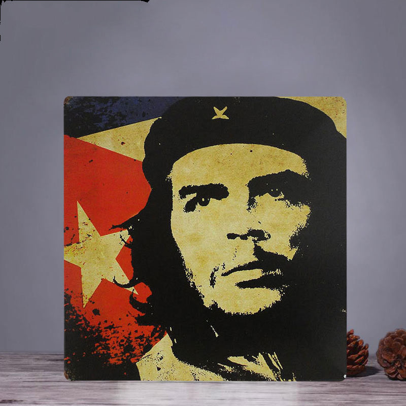 Retro Square Tin Painting Large Creative Wall Home Clothing Store Bar Wall Hanging Bedroom Wall Decoration