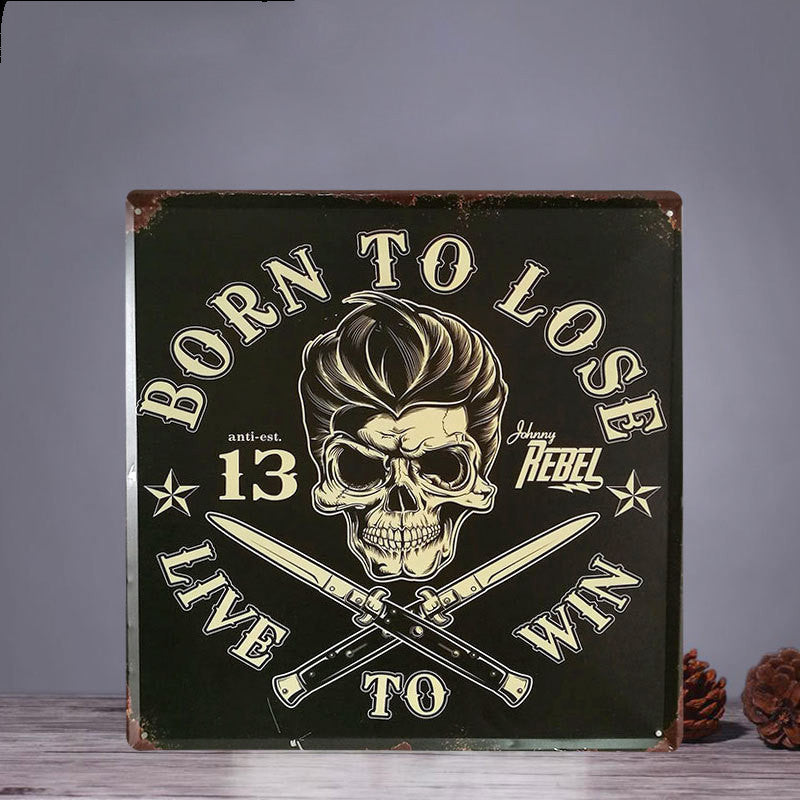 Retro Square Tin Painting Large Creative Wall Home Clothing Store Bar Wall Hanging Bedroom Wall Decoration