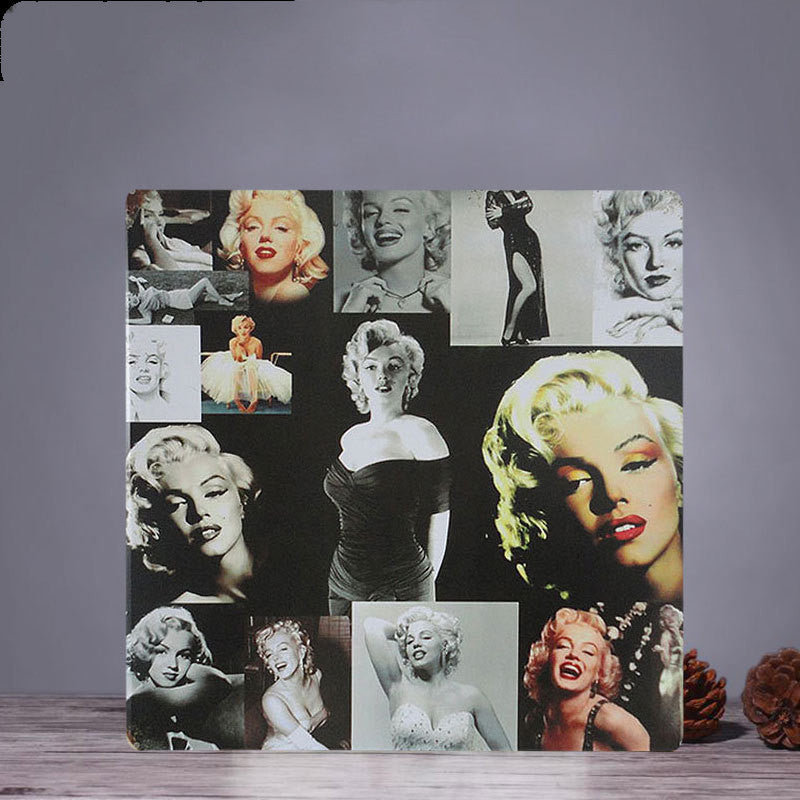 Retro Square Tin Painting Large Creative Wall Home Clothing Store Bar Wall Hanging Bedroom Wall Decoration