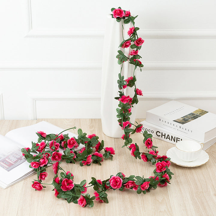 250Cm Rose Artificial Flowers Christmas Garland For Wedding Home Room Decoration Spring Autumn Garden Arch Diy Fake Plant Vine