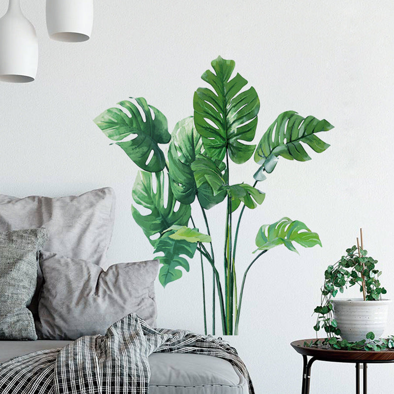 Home Tropical Green Plant Decoration Wall Stickers