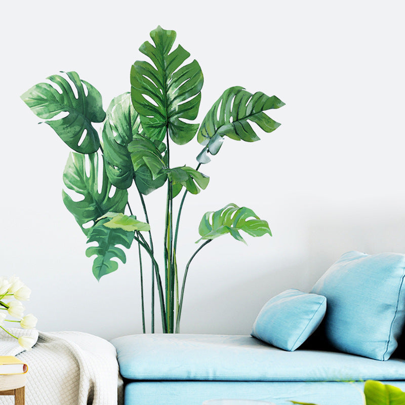 Home Tropical Green Plant Decoration Wall Stickers