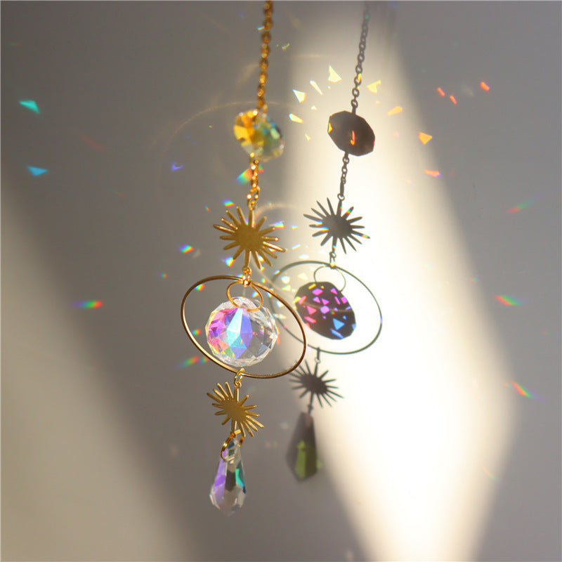 Crystal Wind Chime Star Pendant Sun Suncatcher Decoration Curtain Chandelier Prisms Witchy Sun Catchers