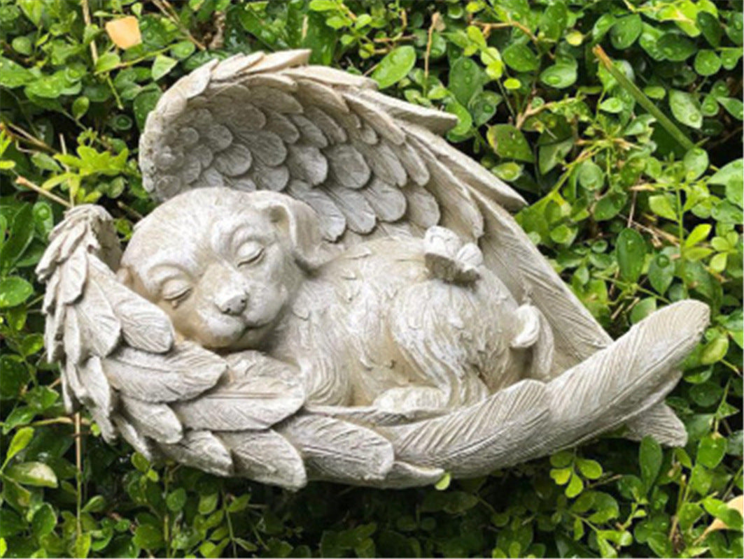 Resin Angel Dog Cat Statue Home Decoration