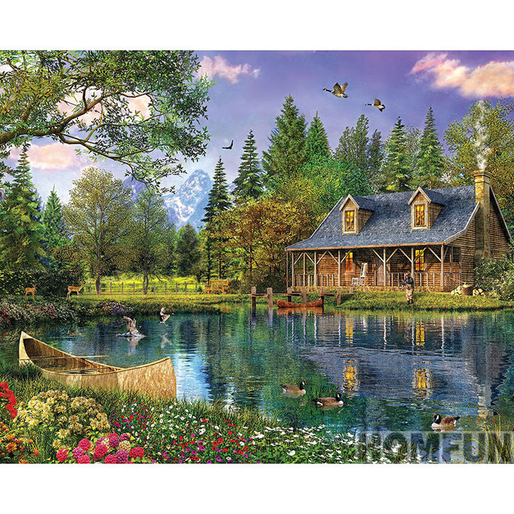 Diamond Painting Mountain Hut 3D Embroidery Of Square Or Round Rhinestones 5D Cross Stitch Style Home Decoration