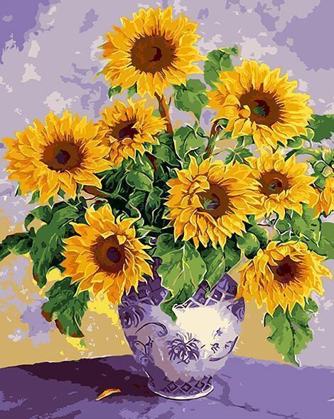 Paint Flower Quantity On Canvas By Number, Hand-painted, Adult, Color By Number, Home Decoration Art, Undefined Prompt, Digital Tool, Modern Accessories