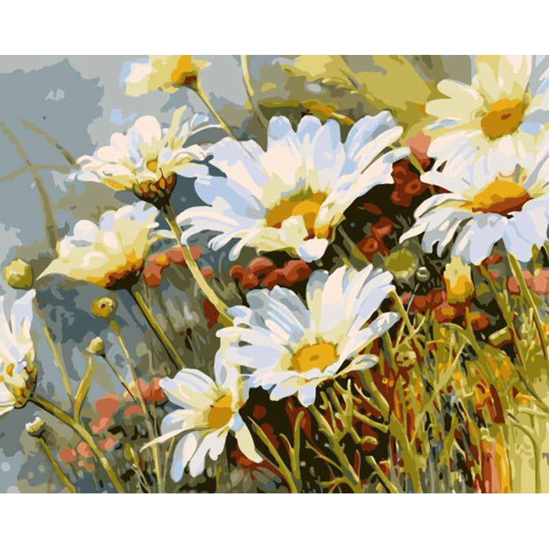 Paint Flower Quantity On Canvas By Number, Hand-painted, Adult, Color By Number, Home Decoration Art, Undefined Prompt, Digital Tool, Modern Accessories