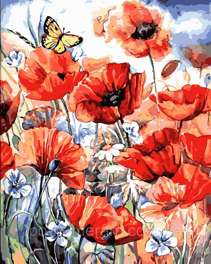 Paint Flower Quantity On Canvas By Number, Hand-painted, Adult, Color By Number, Home Decoration Art, Undefined Prompt, Digital Tool, Modern Accessories