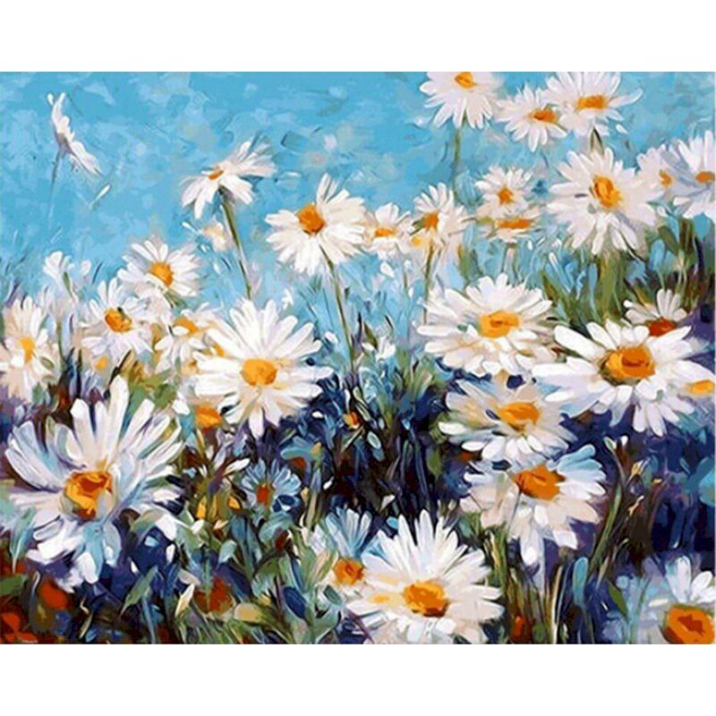 Paint Flower Quantity On Canvas By Number, Hand-painted, Adult, Color By Number, Home Decoration Art, Undefined Prompt, Digital Tool, Modern Accessories