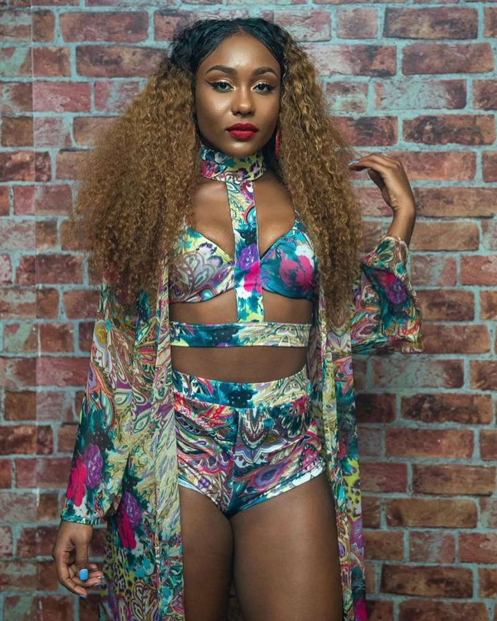 Beautiful Sexy Spring And Summer Digital Printing Split Swimsuit Three-Piece Suit